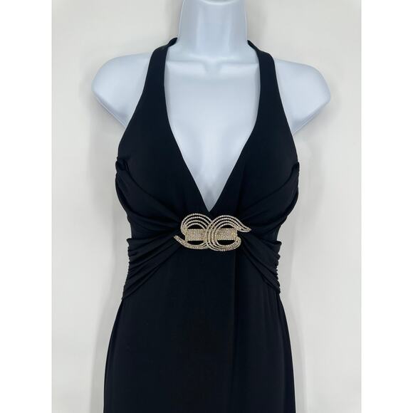 Vintage Y2k Caché Maxi Dress Backless Long Formal Crystal Mermaid Evening Gown - Picture 3 of 11